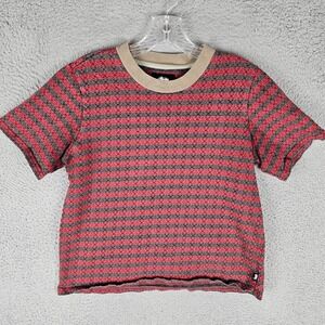 Stüssy T-Shirt Top Womens Medium Striped Classic Short Sleeve Crew Neck Pullover